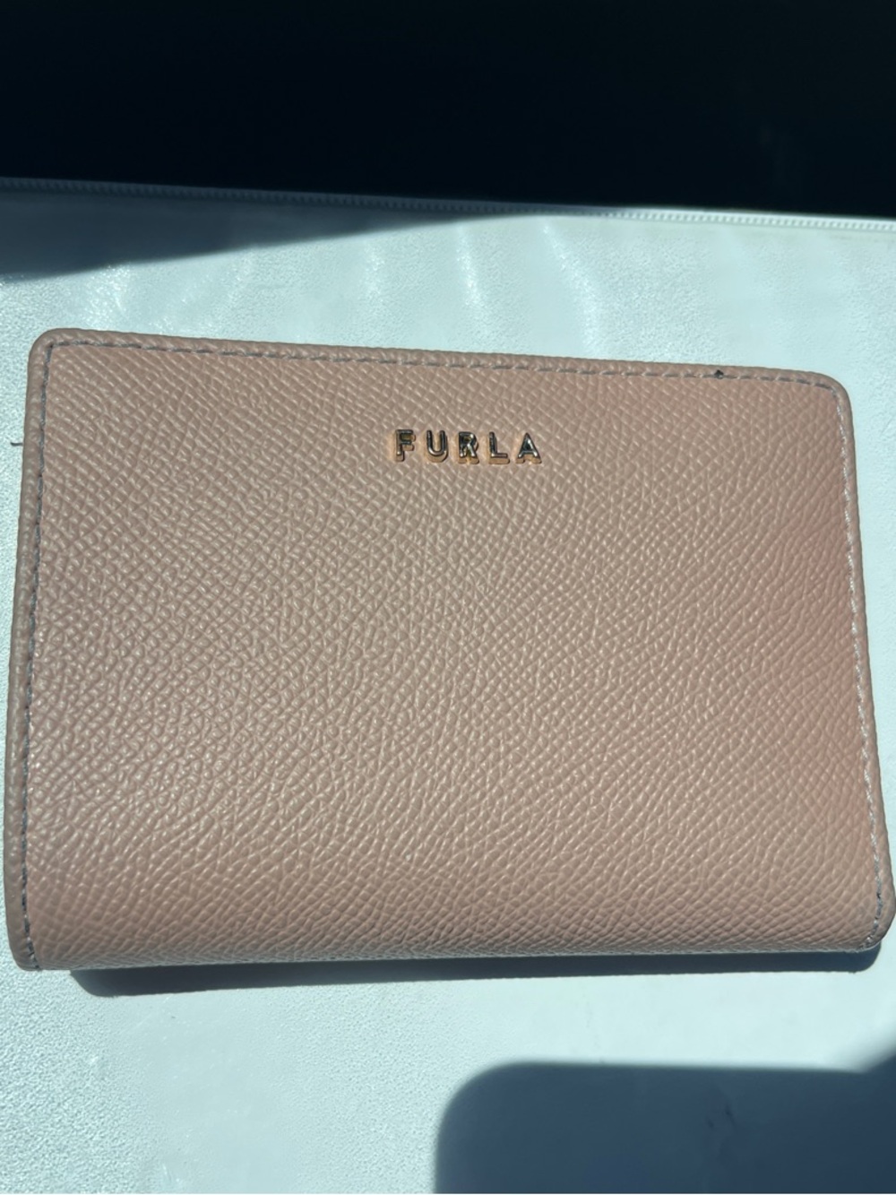 Furla Dusty Rose Textured Leather Bifold Wallet